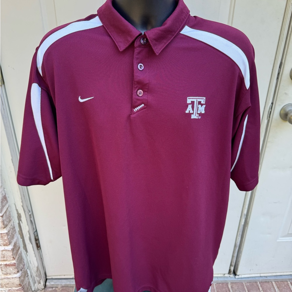 Nike, Burgundy and White, Men's Polo Shirt, Size XL